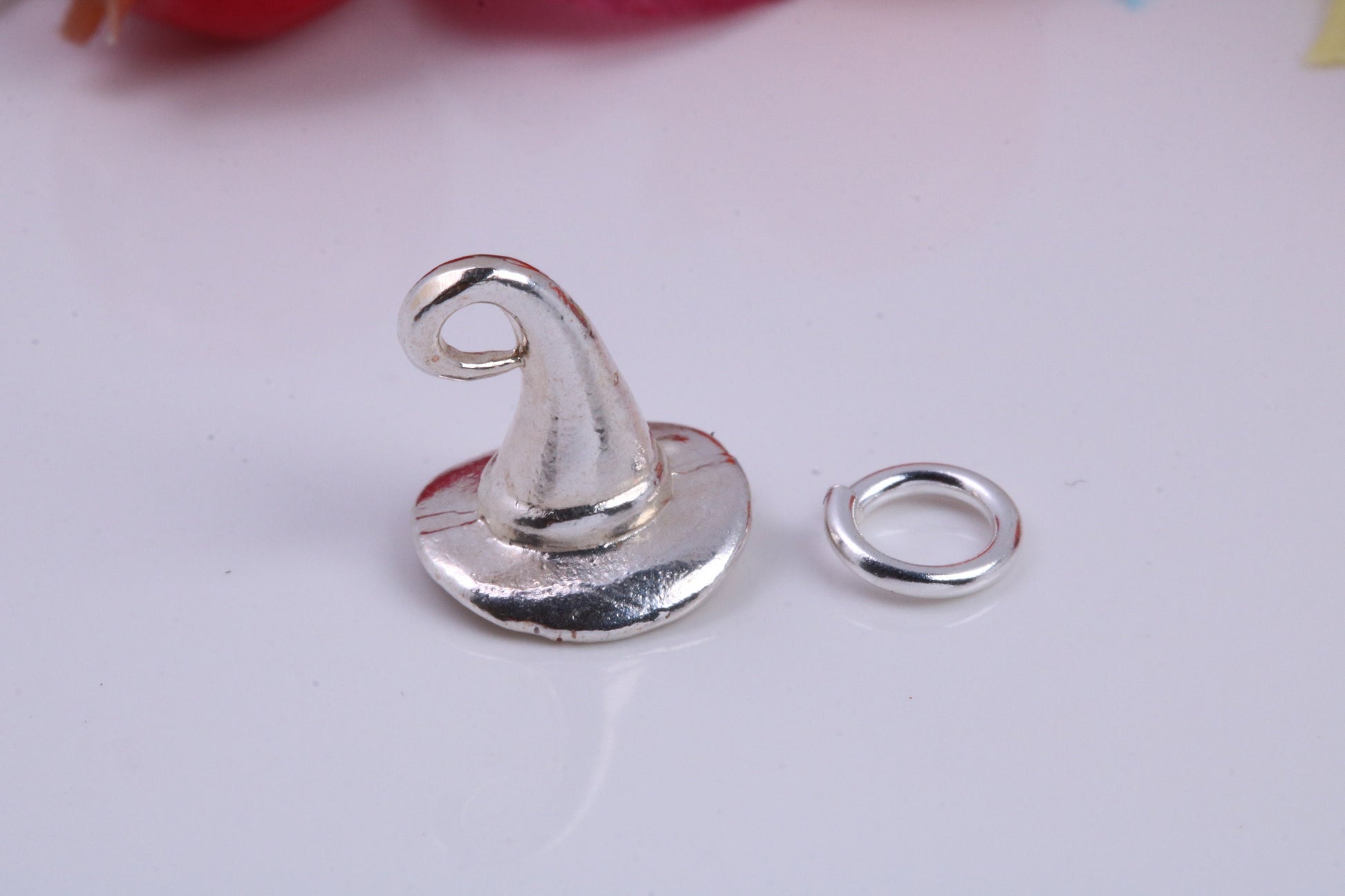 Wizards Hat Charm, Traditional Charm, Made from Solid 925 Grade Sterling Silver, Complete with Attachment Link