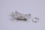 Raven Charm, Made from Solid Cast Silver, Complete with Attachment Link