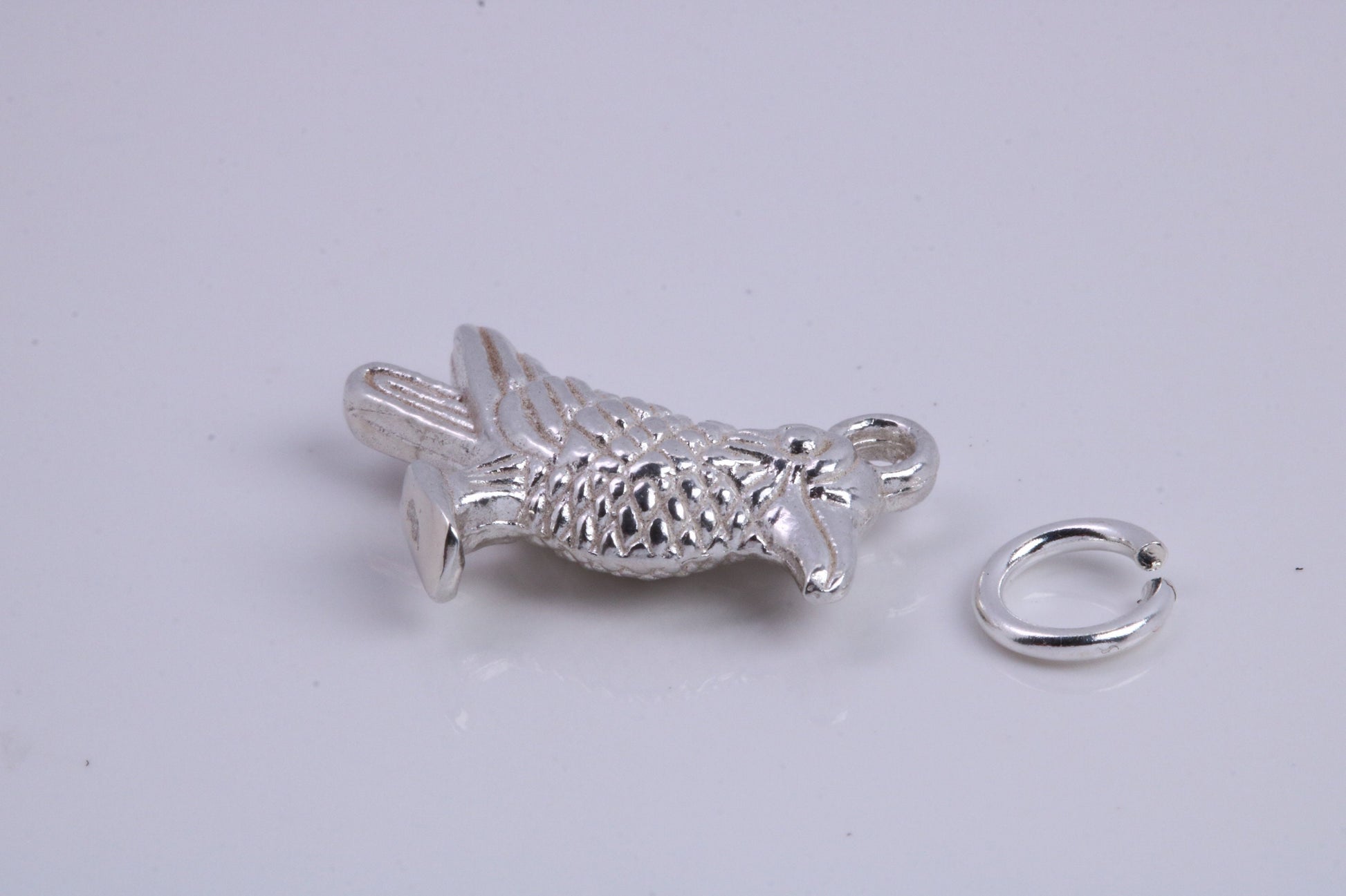 Raven Charm, Traditional Charm, Made from Solid 925 Grade Sterling Silver, Complete with Attachment Link