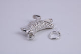 Raven Charm, Made from Solid Cast Silver, Complete with Attachment Link