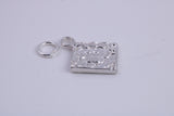 Book of Spells Charm, Traditional Charm, Made from Solid 925 Grade Sterling Silver, Complete with Attachment Link