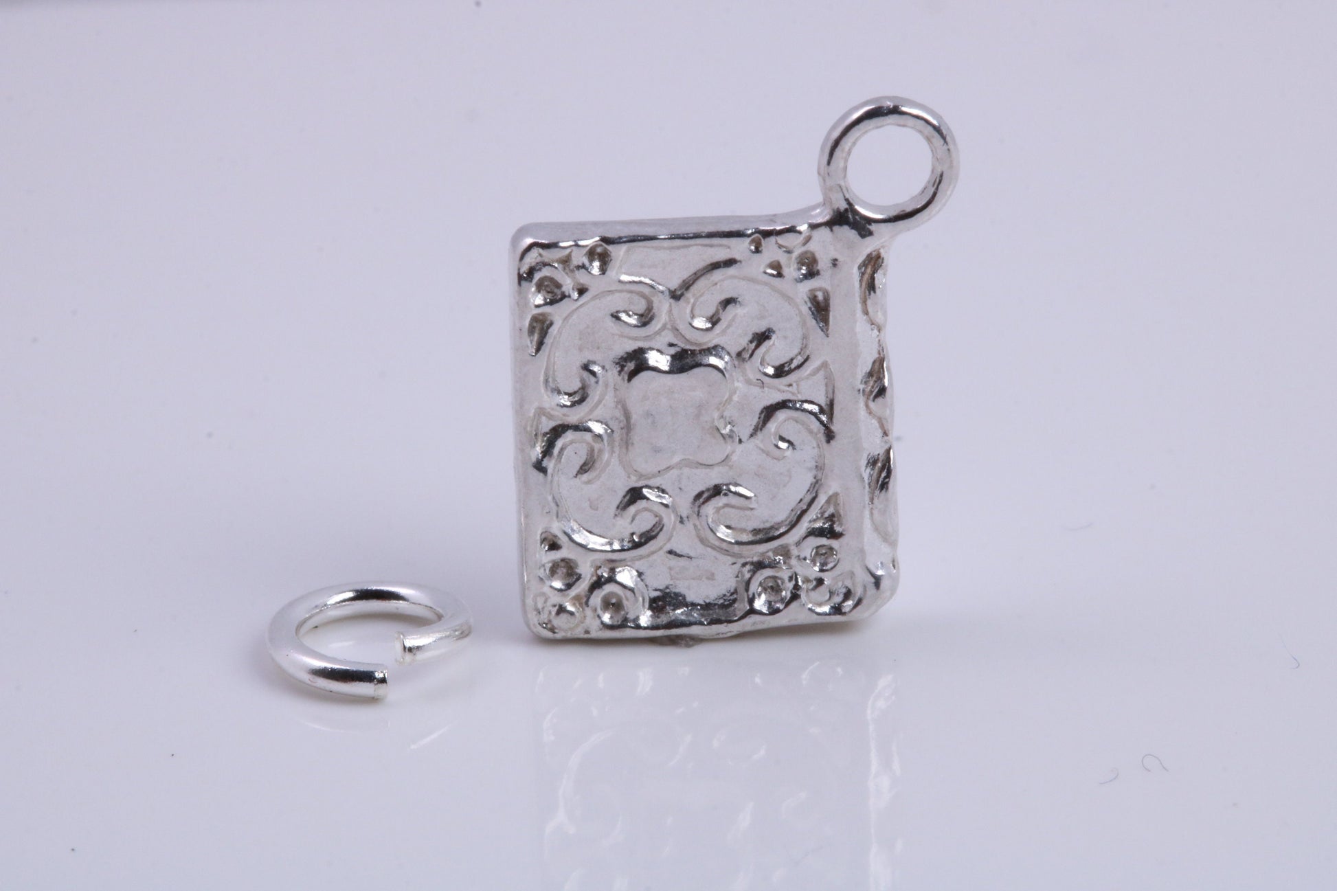 Book of Spells Charm, Traditional Charm, Made from Solid 925 Grade Sterling Silver, Complete with Attachment Link