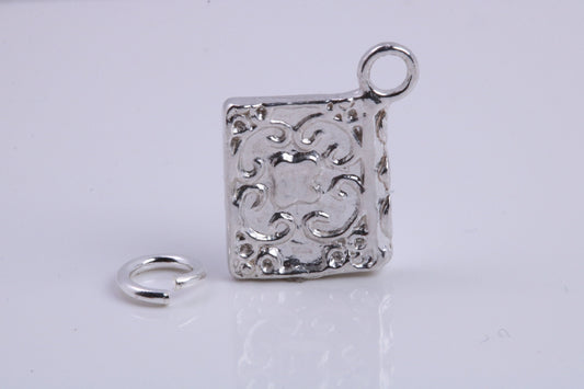 Book of Spells Charm, Traditional Charm, Made from Solid 925 Grade Sterling Silver, Complete with Attachment Link