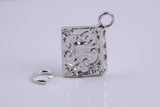 Book of Spells Charm, Traditional Charm, Made from Solid 925 Grade Sterling Silver, Complete with Attachment Link