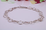 Multi Link Bracelet, made from solid Sterling Silver, 7.50 Inches Long