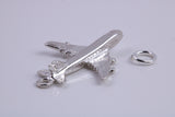 Jumbo Jet 747 Charm, Traditional Charm, Made from Solid 925 Grade Sterling Silver, Complete with Attachment Link