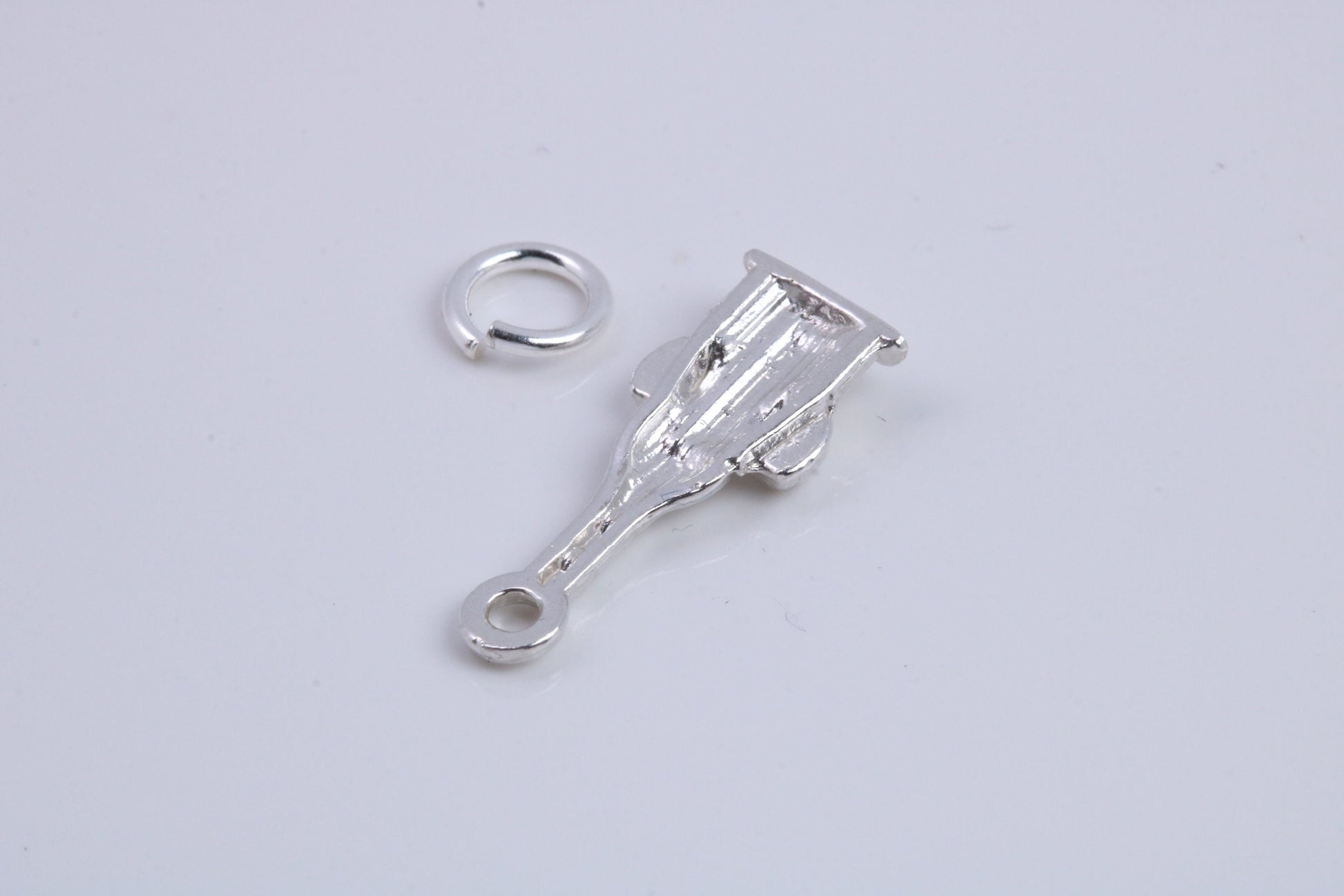Wine Bottle and Glasses Charm, Traditional Charm, Made from Solid 925 Grade Sterling Silver, Complete with Attachment Link