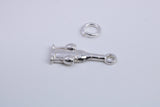 Wine Bottle and Glasses Charm, Traditional Charm, Made from Solid 925 Grade Sterling Silver, Complete with Attachment Link