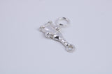 Wine Bottle and Glasses Charm, Traditional Charm, Made from Solid 925 Grade Sterling Silver, Complete with Attachment Link