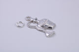 Perfume Bottle Charm, Traditional Charm, Made from Solid 925 Grade Sterling Silver, Complete with Attachment Link