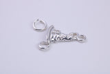 Wizards Hat Charm, Traditional Charm, Made from Solid 925 Grade Sterling Silver, Complete with Attachment Link