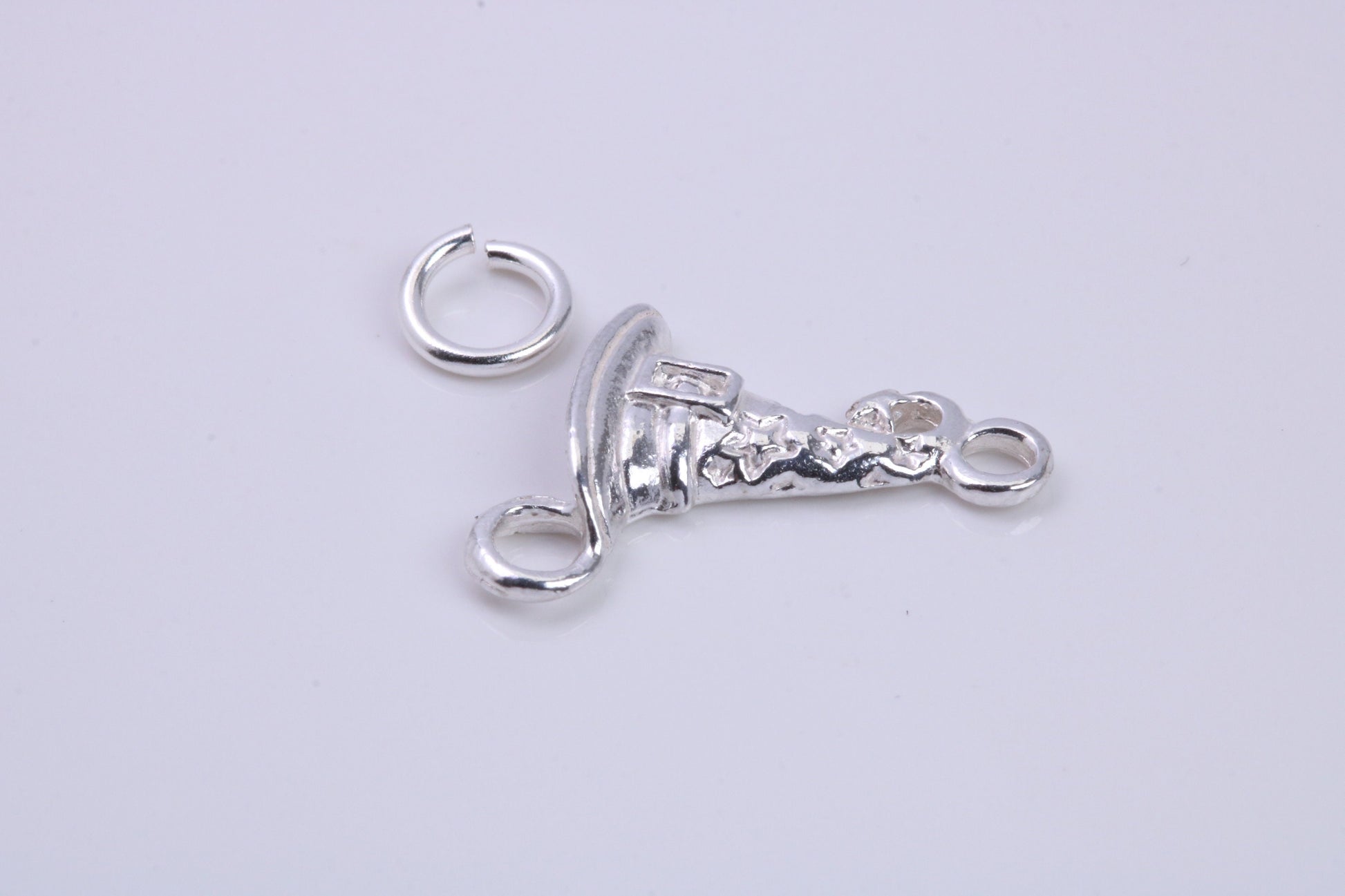 Wizards Hat Charm, Traditional Charm, Made from Solid 925 Grade Sterling Silver, Complete with Attachment Link