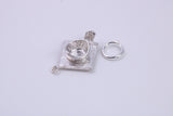 Mortar Hat Charm, Graduation Cap Charm, Traditional Charm, Made from Solid 925 Grade Sterling Silver, Complete with Attachment Link