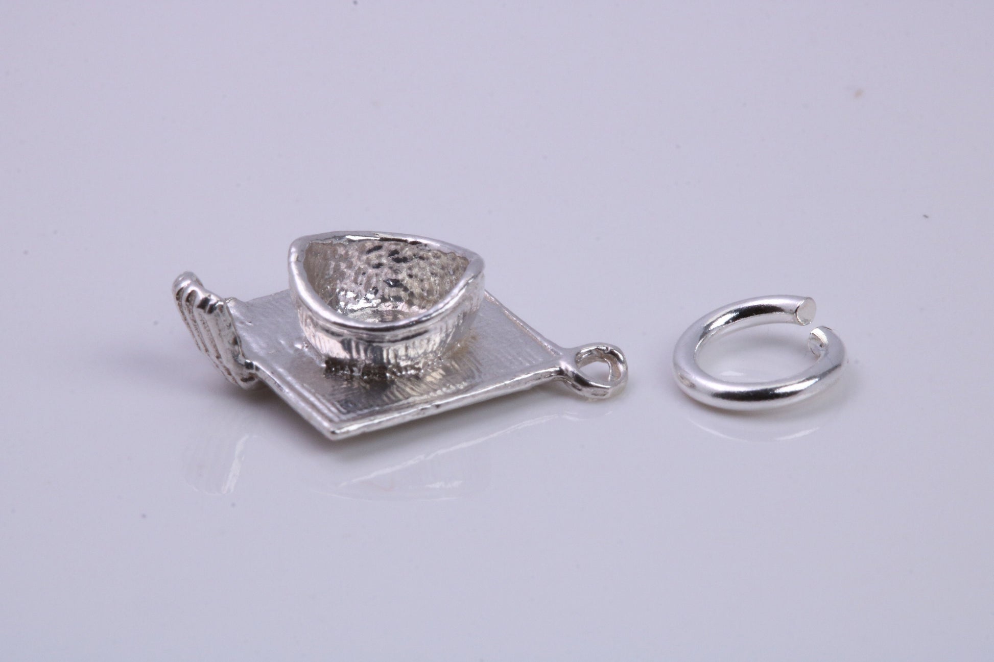 Mortar Hat Charm, Graduation Cap Charm, Traditional Charm, Made from Solid 925 Grade Sterling Silver, Complete with Attachment Link