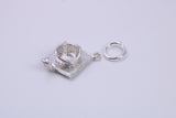 Mortar Hat Charm, Graduation Cap Charm, Traditional Charm, Made from Solid 925 Grade Sterling Silver, Complete with Attachment Link