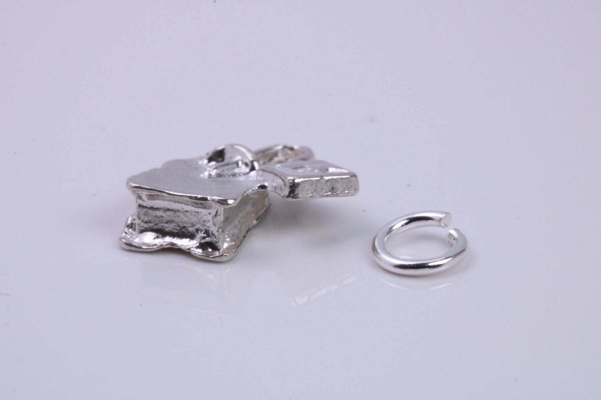 Tea Bag Charm, Traditional Charm, Made from Solid 925 Grade Sterling Silver, Complete with Attachment Link
