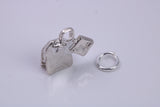 Tea Bag Charm, Traditional Charm, Made from Solid 925 Grade Sterling Silver, Complete with Attachment Link
