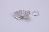 Tea Bag Charm, Traditional Charm, Made from Solid 925 Grade Sterling Silver, Complete with Attachment Link
