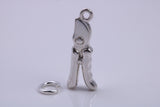 Garden Secateurs Charm, Made from Solid Cast Silver, Complete with Attachment Link