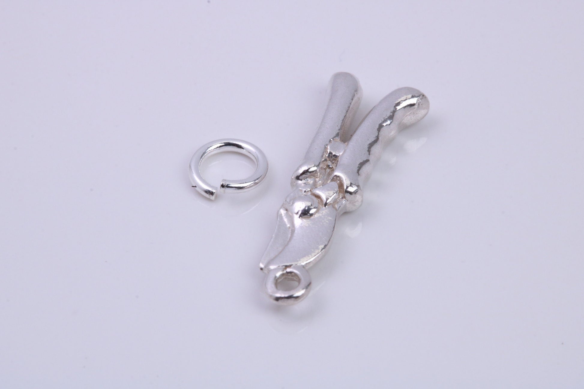 Garden Secateurs Charm, Traditional Charm, Made from Solid 925 Grade Sterling Silver, Complete with Attachment Link