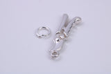 Garden Secateurs Charm, Made from Solid Cast Silver, Complete with Attachment Link