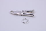 Garden Secateurs Charm, Made from Solid Cast Silver, Complete with Attachment Link