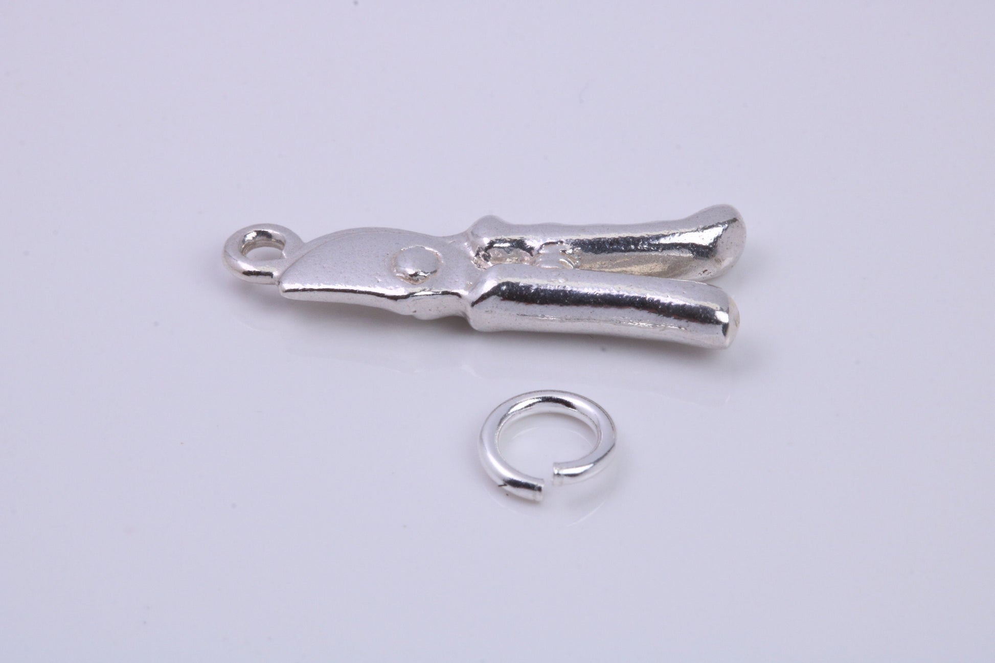 Garden Secateurs Charm, Traditional Charm, Made from Solid 925 Grade Sterling Silver, Complete with Attachment Link