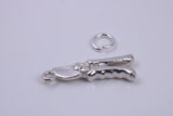 Garden Secateurs Charm, Made from Solid Cast Silver, Complete with Attachment Link