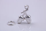 Acorns Charm, Traditional Charm, Made from Solid 925 Grade Sterling Silver, Complete with Attachment Link