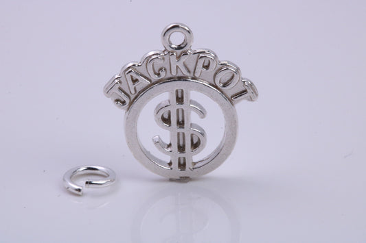 Jackpot Charm, Traditional Charm, Made from Solid 925 Grade Sterling Silver, Complete with Attachment Link