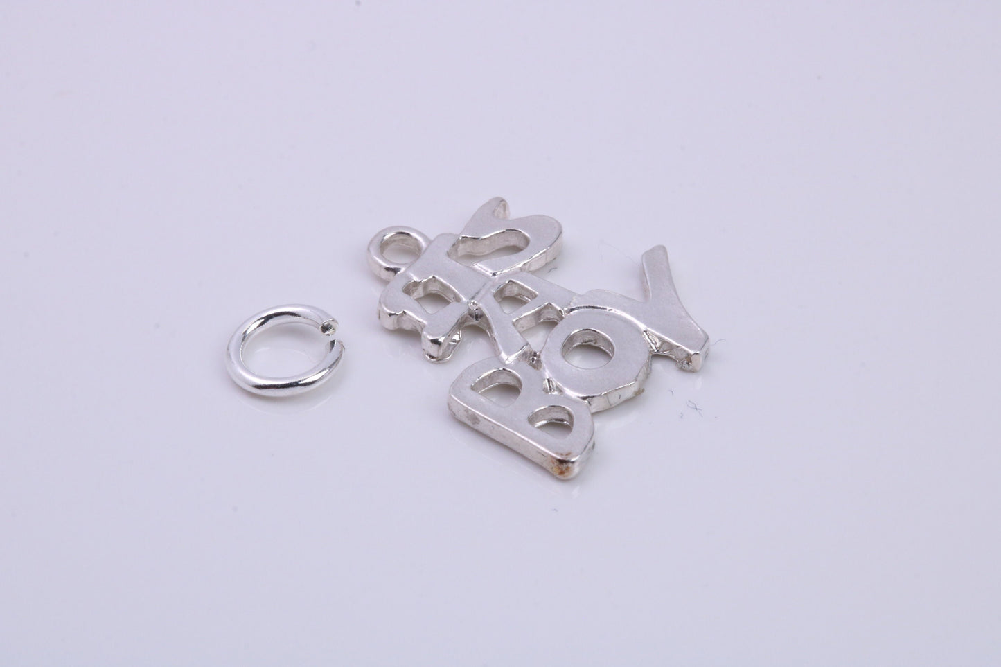 It's A Boy Charm, Traditional Charm, Made from Solid 925 Grade Sterling Silver, Complete with Attachment Link