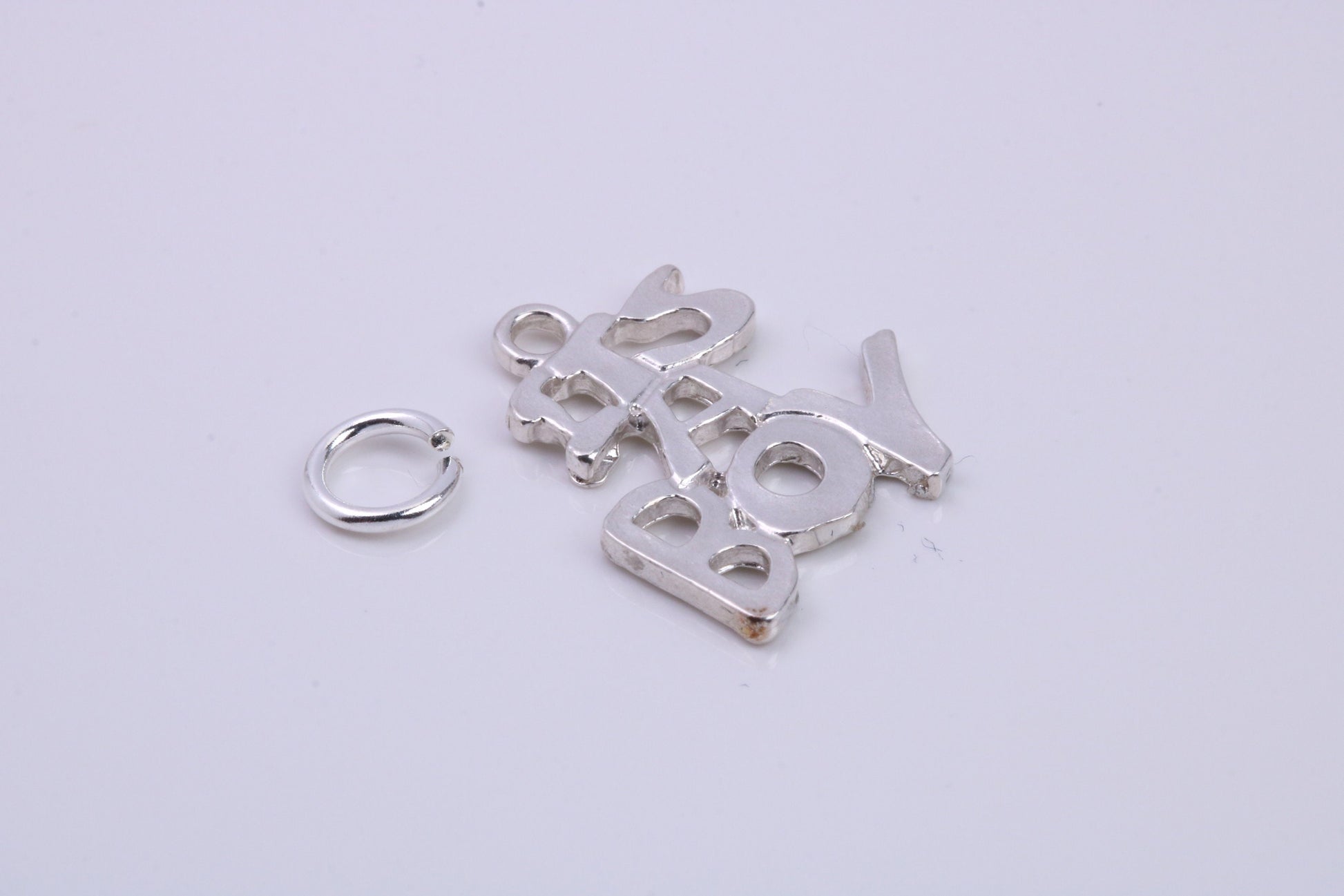 It's A Boy Charm, Traditional Charm, Made from Solid 925 Grade Sterling Silver, Complete with Attachment Link