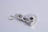 Large Sitting Cat Charm, Traditional Charm, Made from Solid 925 Grade Sterling Silver, Complete with Attachment Link