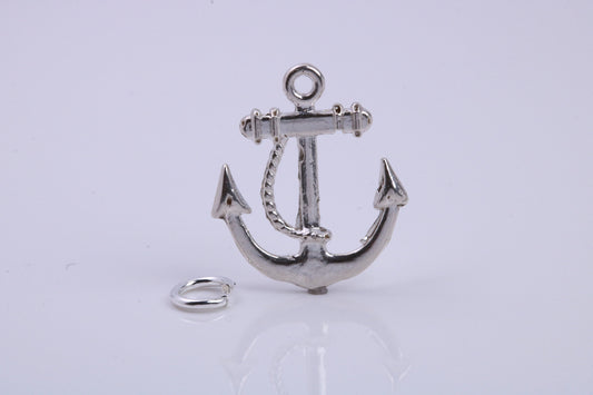 Anchor Charm, Traditional Charm, Made from Solid 925 Grade Sterling Silver, Complete with Attachment Link