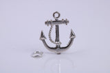 Anchor Charm, Made from Solid Cast Silver, Complete with Attachment Link