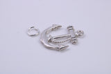 Anchor Charm, Made from Solid Cast Silver, Complete with Attachment Link