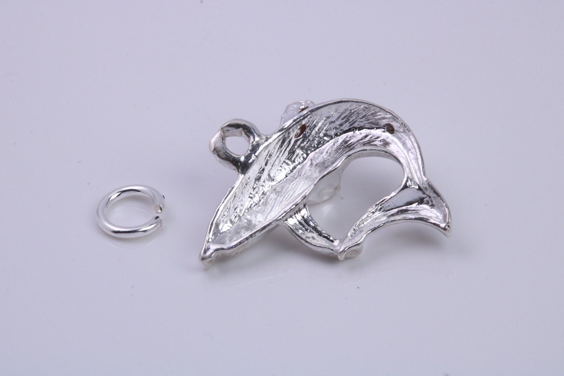 Great White Shark Charm, Traditional Charm, Made from Solid 925 Grade Sterling Silver, Complete with Attachment Link