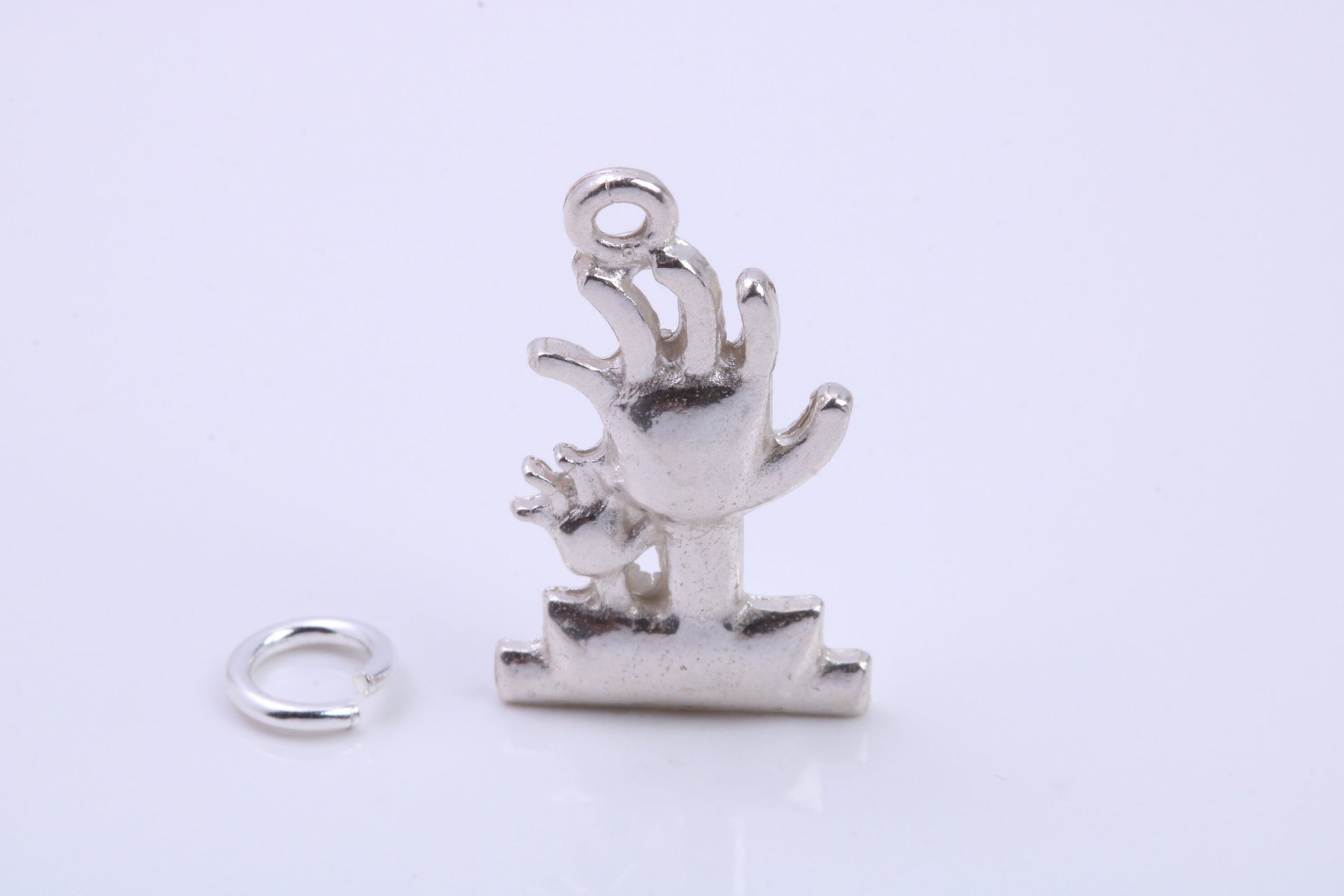 Cactus Tree Charm, Traditional Charm, Made from Solid 925 Grade Sterling Silver, Complete with Attachment Link