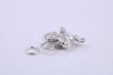 Cyclist Charm, Traditional Charm, Made from Solid 925 Grade Sterling Silver, Complete with Attachment Link