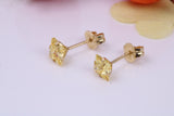 November Yellow Sapphire Cubic Zirconia set Birthstone Stud Earrings, Made from Solid 9ct Yellow Gold, Choice of Two Sizes