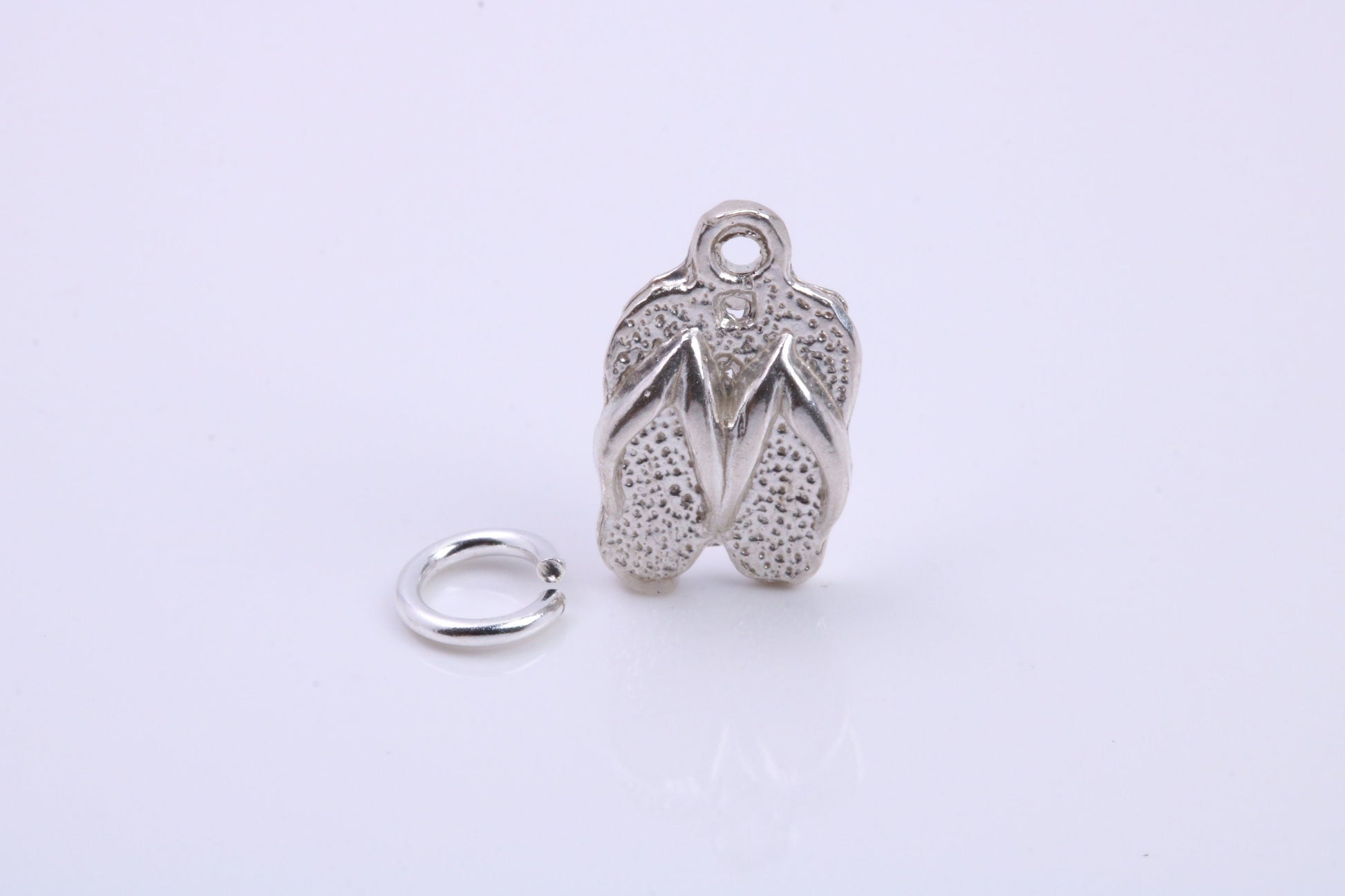 Flip Flops Charm, Traditional Charm, Made from Solid 925 Grade Sterling Silver, Complete with Attachment Link