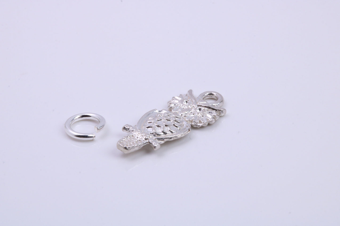 Owl Charm, Traditional Charm, Made from Solid 925 Grade Sterling Silver, Complete with Attachment Link
