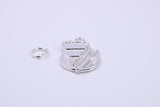 Slice of Cake Charm, Traditional Charm, Made from Solid 925 Grade Sterling Silver, Complete with Attachment Link