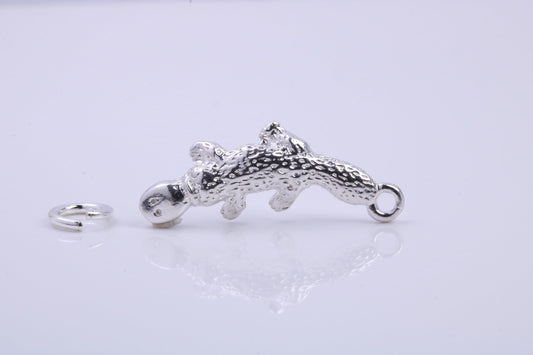 Platypus Charm, Traditional Charm, Made from Solid 925 Grade Sterling Silver, Complete with Attachment Link