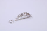 Sailing Dingy Charm, Traditional Charm, Made from Solid 925 Grade Sterling Silver, Complete with Attachment Link