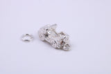 Car Charm, Traditional Charm, Made from Solid 925 Grade Sterling Silver, Complete with Attachment Link