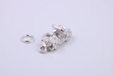 Car Charm, Traditional Charm, Made from Solid 925 Grade Sterling Silver, Complete with Attachment Link