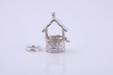 Wishing Well Charm, Traditional Charm, Made from Solid 925 Grade Sterling Silver, Complete with Attachment Link