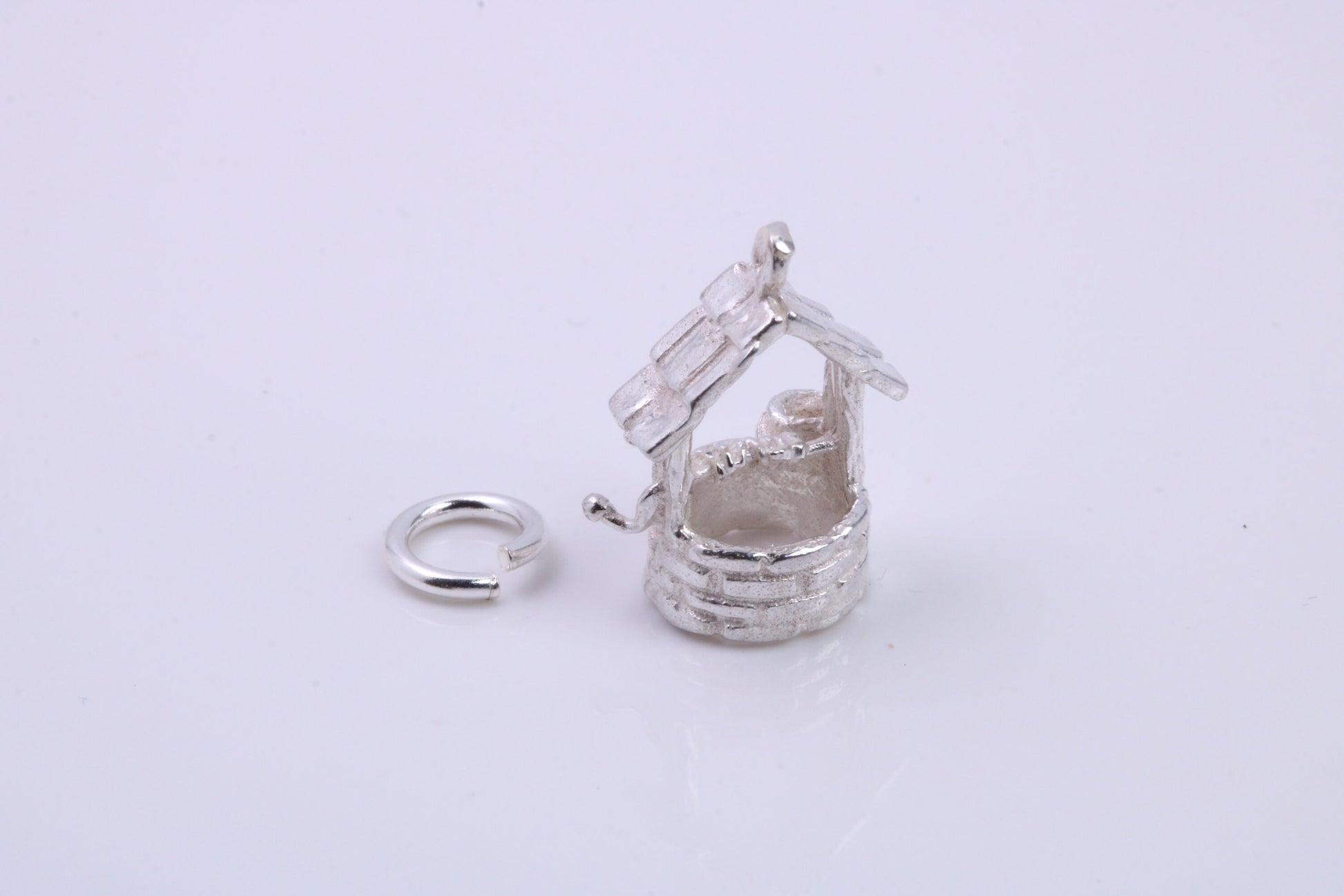 Wishing Well Charm, Traditional Charm, Made from Solid 925 Grade Sterling Silver, Complete with Attachment Link