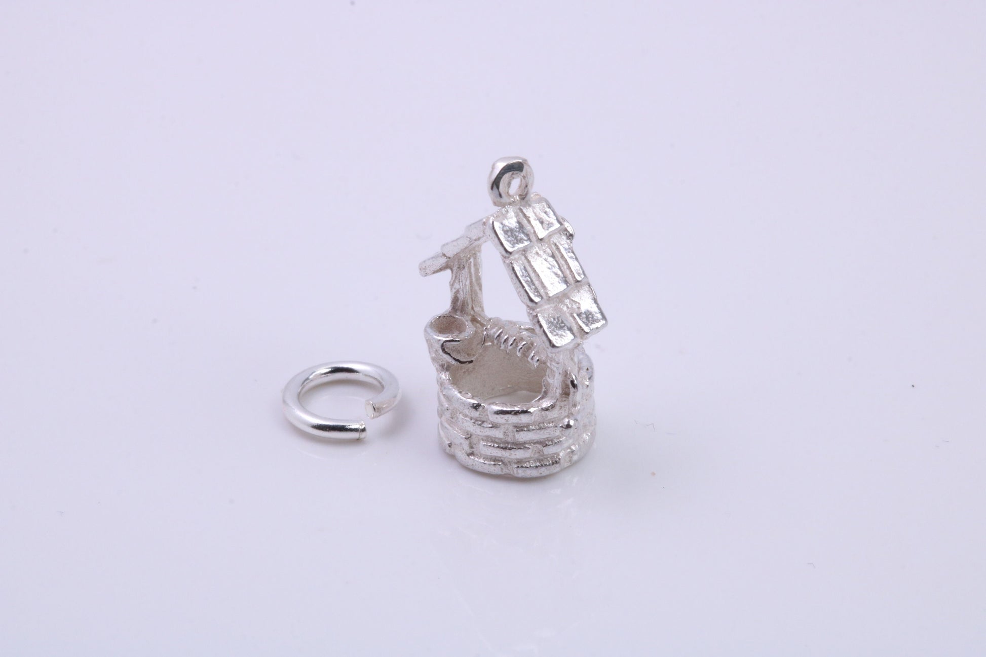 Wishing Well Charm, Traditional Charm, Made from Solid 925 Grade Sterling Silver, Complete with Attachment Link